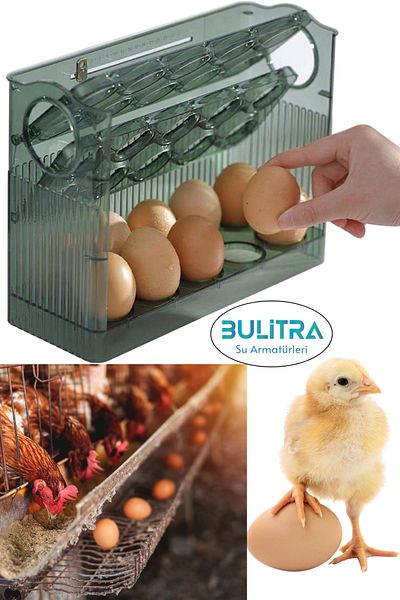 BULİTRA Su Armatürleri Egg Organizer with 30 Compartments - 3-Tier Refrigerator Egg Shelf Storage Container