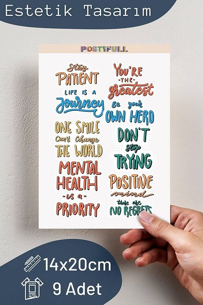 Postifull Σετ αυτοκόλλητων με θέμα Motivational - Σετ αυτοκόλλητων 8 τεμαχίων - Αυτοκόλλητο συμβατό με τηλέφωνο, tablet, φορητό υπολογιστή