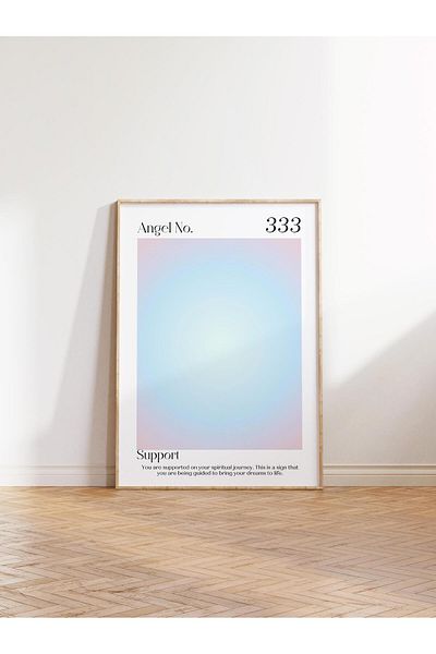 Postifull Σειρά Aura NO:125 - 333 Blue Angel Number Έγχρωμη αφίσα χωρίς πλαίσιο