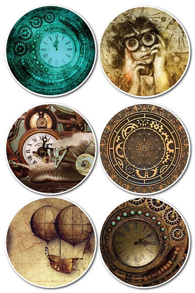 Postifull Vintage Themed Sticker Set - 6 Piece Sticker Set - Compatible Stickers for Phone, Tablet, Notebook and Laptop