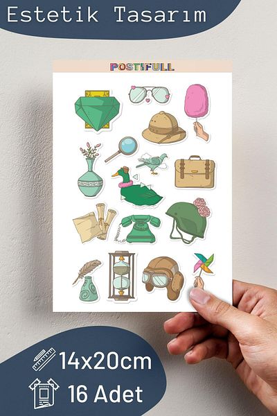 Postifull Art Themed Sticker and Label Set - Medium Size - Waterproof, Thick Adhesive Sticker Set