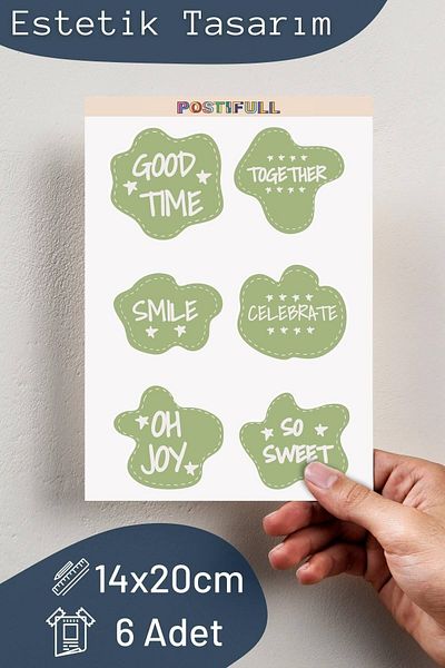 Postifull Motivational Themed Sticker Set - 6 Piece Sticker Set - Phone, Tablet, Notebook Laptop Compatible Sticker