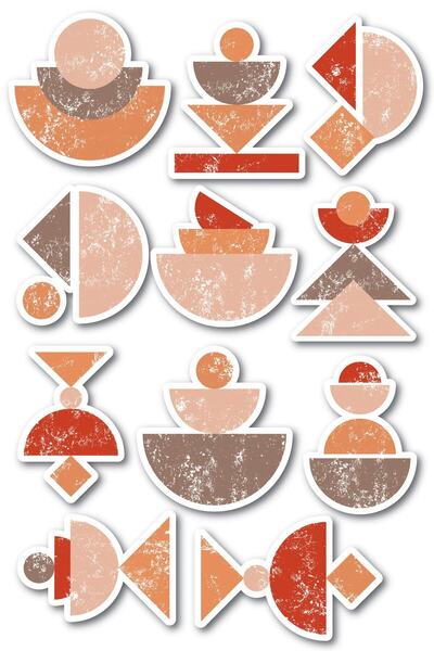 Postifull Set de autocolante cu tematică Boho - Set de autocolante de 11 bucăți - Autocolant compatibil pentru telefon, tabletă, notebook și laptop