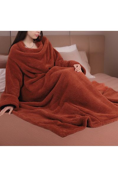 WEARPRIME Wellsoft Tile Wearable Tv Blanket - with Pillow-convertible Foot Warming Pocket