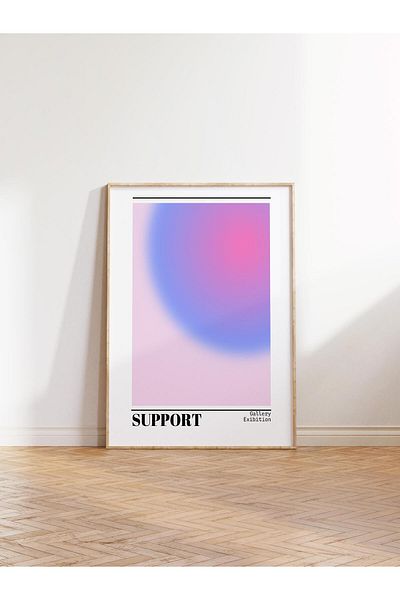 Postifull Aura Series NO:142 - Υποστήριξη ροζ και μπλε, αγγελικός αριθμός, έγχρωμη αφίσα χωρίς πλαίσιο