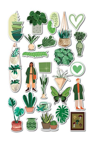 Postifull Green Themed Sticker Set - 25 Pieces Sticker Set - Phone, Tablet, Notebook Laptop Compatible Sticker