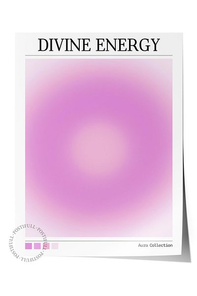 Postifull Aura Series NO:178 - Divine Energy Pink Angel Number Έγχρωμη αφίσα χωρίς πλαίσιο