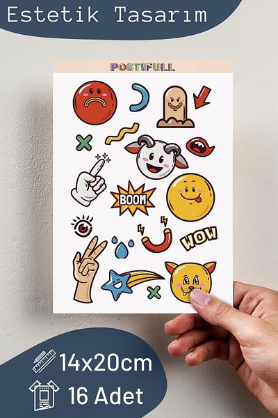 Postifull Indie Themed Sticker Set - 19 Piece Sticker Set - Phone, Tablet, Notebook Laptop Compatible Sticker