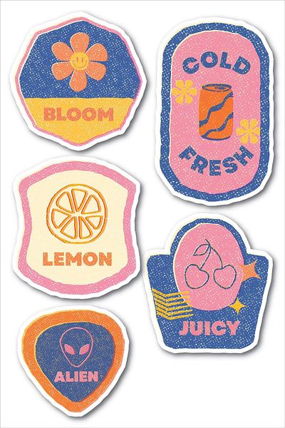 Postifull Indie Themed Sticker Set - 5 Piece Sticker Set - Phone, Tablet, Notebook Laptop Compatible Sticker