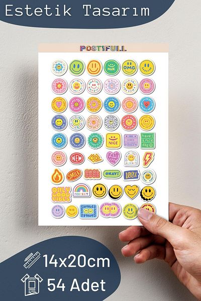 Postifull Minimal Sticker Set - 260 Pieces Minimalist Sticker - Κινητό τηλέφωνο, Σημειωματάριο, Ατζέντα, Αυτοκόλλητο φιάλης