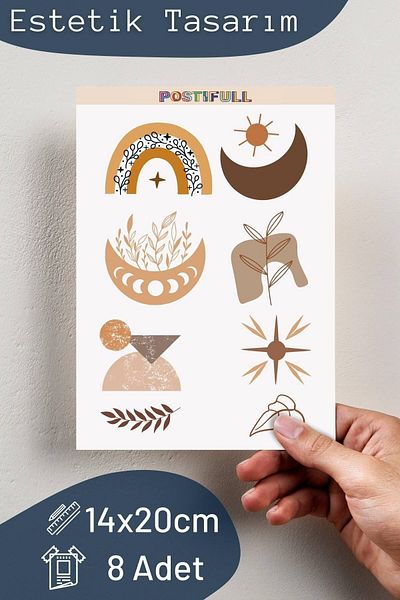 Postifull Σετ αυτοκόλλητων με θέμα Boho - Σετ αυτοκόλλητων 9 τεμαχίων - Αυτοκόλλητο συμβατό με τηλέφωνο, tablet, φορητό υπολογιστή