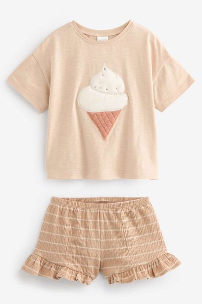 Next Baby Ice cream color girl's tsirt shorts double set
