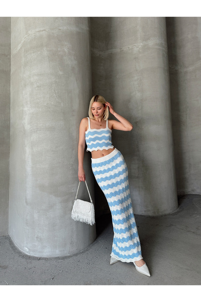 R&G RIMANERE GIOVANI Жіночий трикотажний кроп-топ у смужку