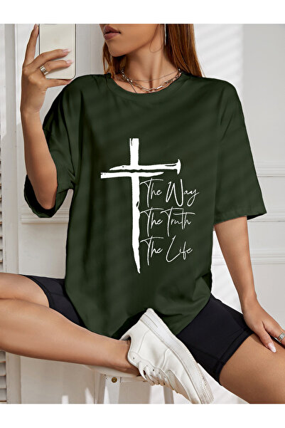 LEMIRA Υπερμεγέθη μπλουζάκι με στάμπα The Way The Truth The Life