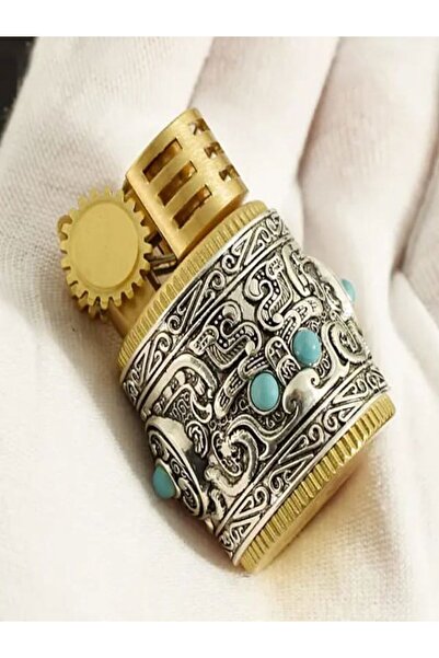 HK GİFT SHOP Dekoratif İşlemeli Benzinli Zippo Çakmak