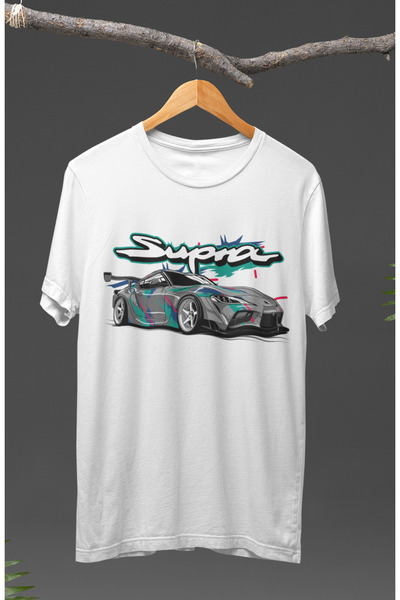 Fuddy Moda Unisex šarena Toyota Supra Štampano T-shirt , majica na temu autom...