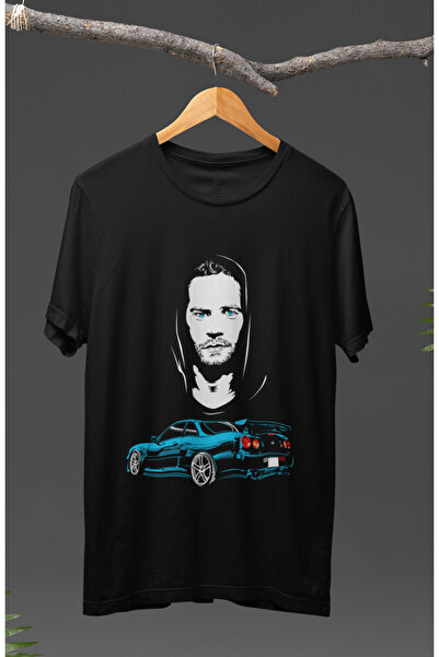Fuddy Moda Unisex Paul Walker Baskılı T-shirt, Hızlı ve Öfkeli Baskılı Tişört