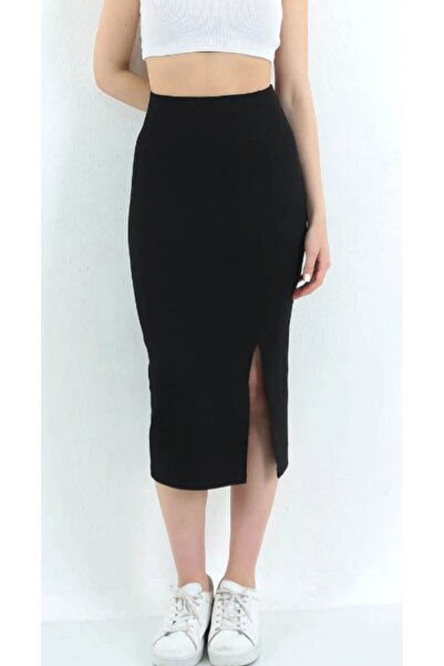 KaSheHa Yırtmaçlı Midi Kalem Etek