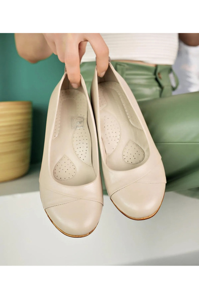 ELF HAKİKİ DERİ KADIN GÜNLÜK TOPUKLU AYAKKABI