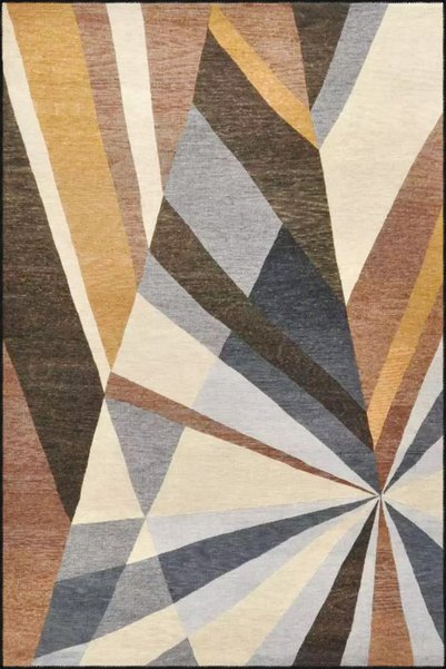 Rugs Modern Halı سجادة قاعدة منسوجة وديكور حديث هندسي مثلث أصفر بني miravip995