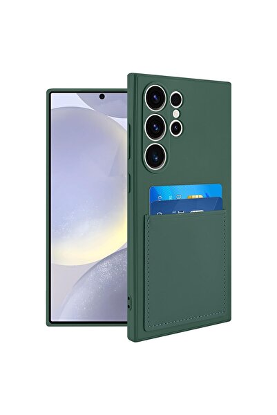 Rivor Samsung Galaxy S24 Ultra Kılıf Kamera Korumalı Kartlıklı Cüzdanlı Kartv...
