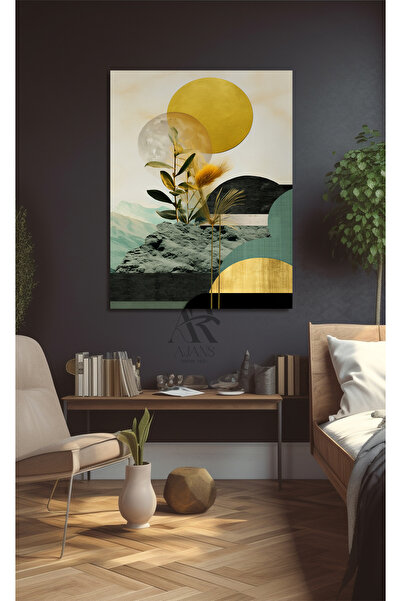 AR AJANS KANVAS TABLO Sun Branches and Wheat Leaf Canvas Art Print Ar 040703