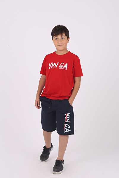 cm buseyiz Buseyiz Vin Ga printed cotton and pocket boy's summer bottom-top suit