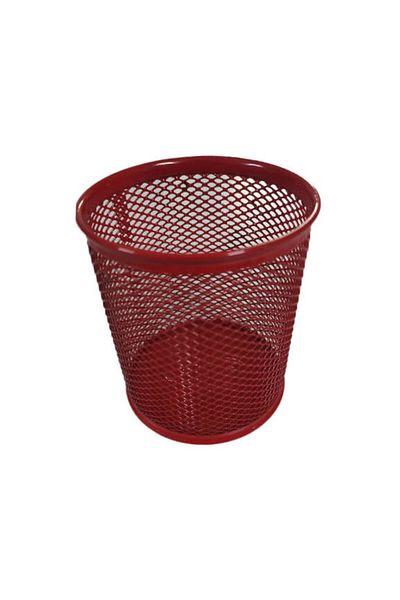 Mas Pen Holder Metal Perforated Cylinder Red 500