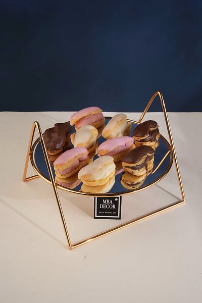 mba decor metal bending art Gold Case Mirrored Coffee Side Presentation Holder Gift Decoration Treat Organizer MDF Wooden 26cm