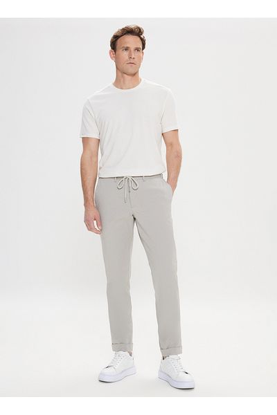ALTINYILDIZ CLASSICS Altıny Yıldız Classics - Light Gray Slim Fit Men's Trousers 4A0124200029
