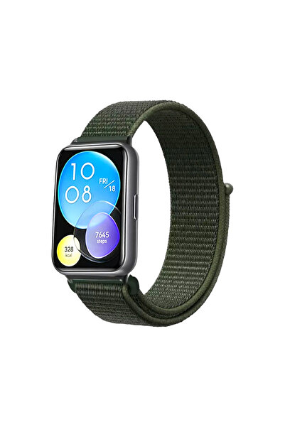 FirstModel Huawei Fit 2 Uyumlu Cırtlı Bant Kordon Pim Çevirici Aparat Ile Haki
