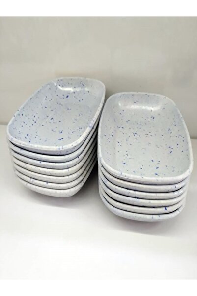 BİODATA 6 Adet Desenli Melamin Sosluk Kahvaltı Tabağı 18x14cm Çerezlik Lokant...