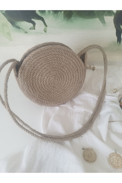 karelim home Hasır Omuz Çantası Özel Tasarım 25X25