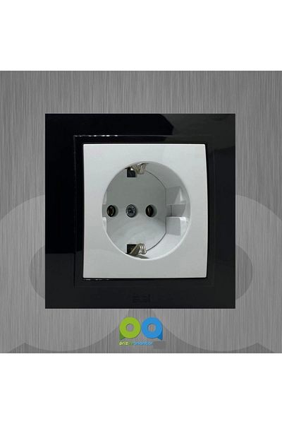 ELBİ Zena Grounded Socket Frame Black White Color