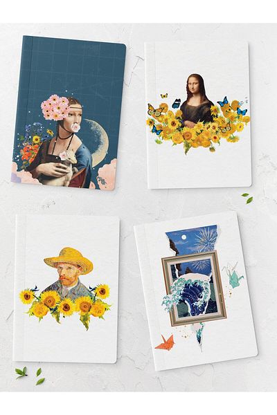 Postifull Modern Art Themed Notebook Set - 4 Pieces - 14cm*20cm - 64 Pages - Unlined