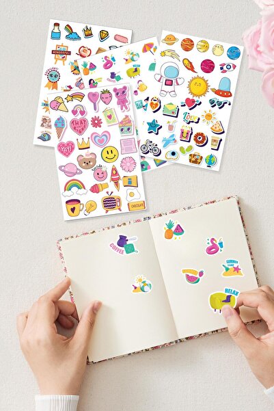 Postifull مجموعة ملصقات، 500 قطعة، كتاب ملصقات 16 صفحة، جدول أعمال، مجلة رصاصة، مذكرات، كمبيوتر محمول، هاتف