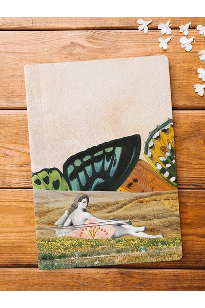 Postifull Caiet fără linii, Caiet cu tematică retro vintage, Blocnotes, Caiet vintage, 64 coli 14*21cm