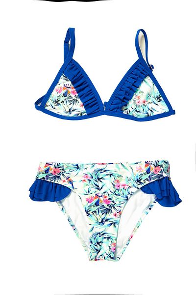 Argento Bikini triunghi pentru copii cu detaliu cu volane florale