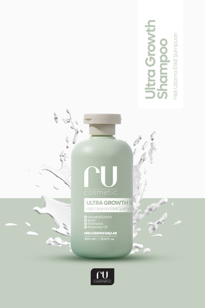 ru cosmetic HIZLI UZAMAYA YARDIMCI BAKIM ŞAMPUANI 300 ML AT KUYRUĞU EXT. BİBERİYE,BİOTİN,ÜZÜM ÇEKİRDEĞİ EXTRATI
