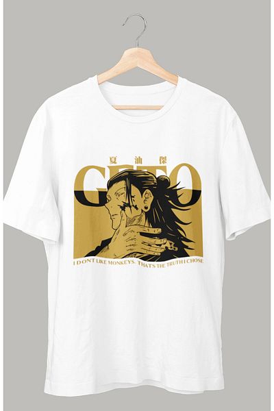 Fuddy Moda Υπερμεγέθη μπλουζάκι με στάμπα JJK Suguru Geto, μπλουζάκι με στάμπα Anime Unisex