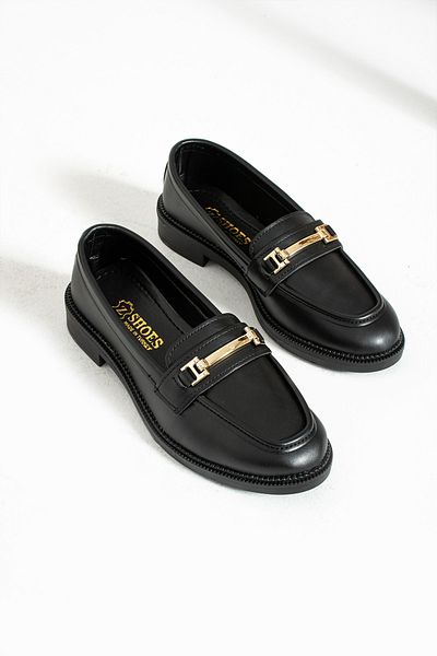İnan Ayakkabı Women's Black Color Buckle Detailed Casual Shoes & Ballerinas