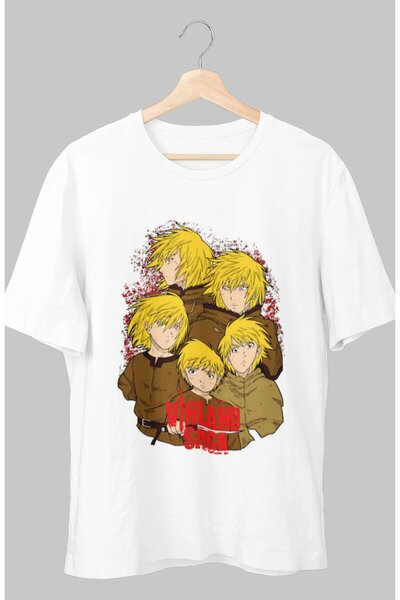 Fuddy Moda Oversize kroj Vinland Saga V1 Štampano T-shirt , unisex anime Štam...