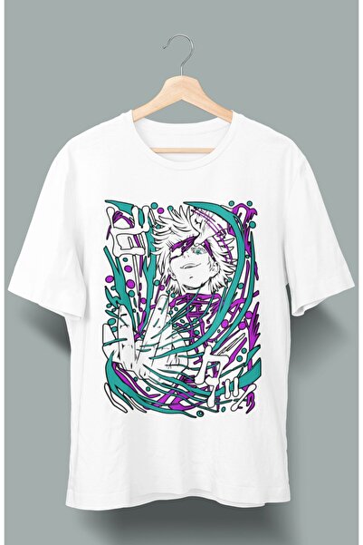 Fuddy Moda Oversize kroj Jujutsu Kaisen Gojo Ex Štampano T-shirt , unisex ani...