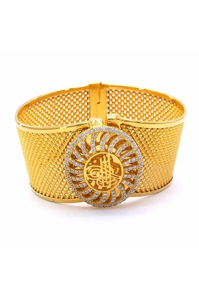 FerizZ 22 Gold Plated Ottoman Tugra Trabzon Handcuffs Bracelet