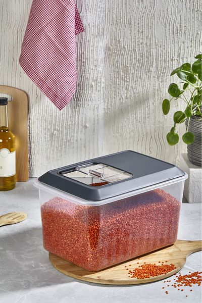 morponi 10 Liter Plastic Dry Food Container - Multi-Purpose Dry Food Storage Container 1 Piece