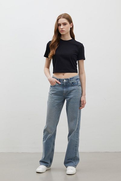 Manuka 1975 PANTALON DE DENIM MID-RISE ALBASTRU