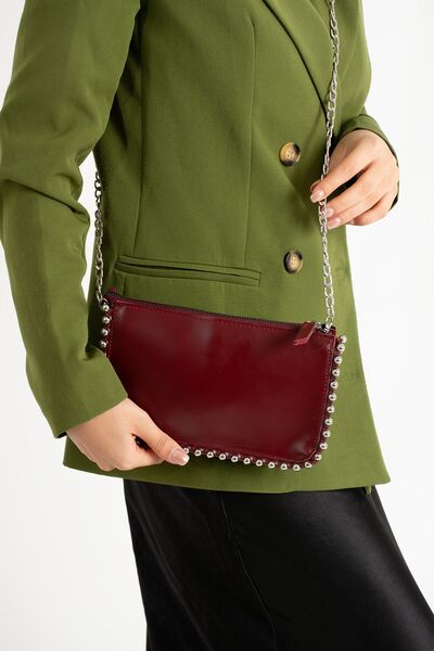 Sellini Kadın Bordo Zincirli Omuz Ve Kol Çantası