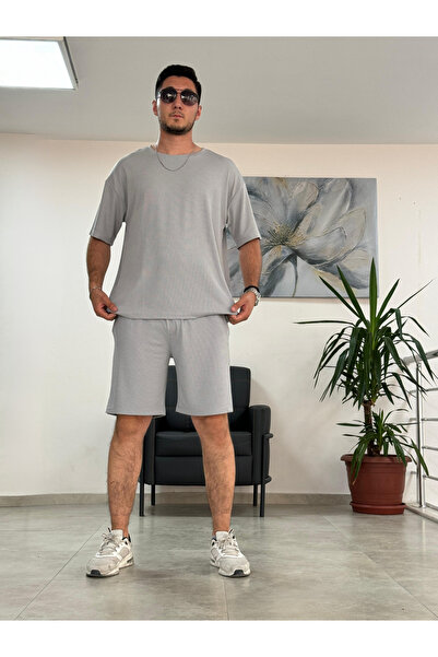 Relax family xf Men's Oversize Shorts Top and Bottom Casual Daily Combed Cotton Suit