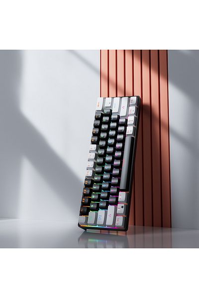 MUCAI Mk61 Usb Gaming Mechanical Keyboard Red Switch 61 Keys Wired Detachable Cable Rgb Backlit H...