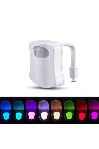 PDQ Motion Sensor Light Wireless LED Night Light RGB 8colors Lamp Toilet Bathroom Atmosphere Light Co...